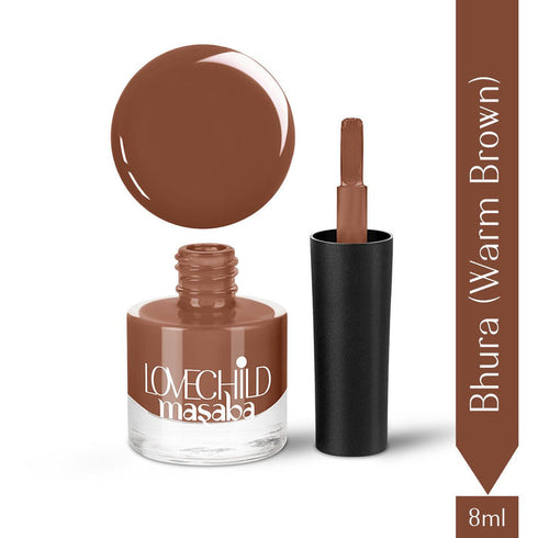LoveChild Bhura  Breathable Warm Brown Glossy Nail Paint